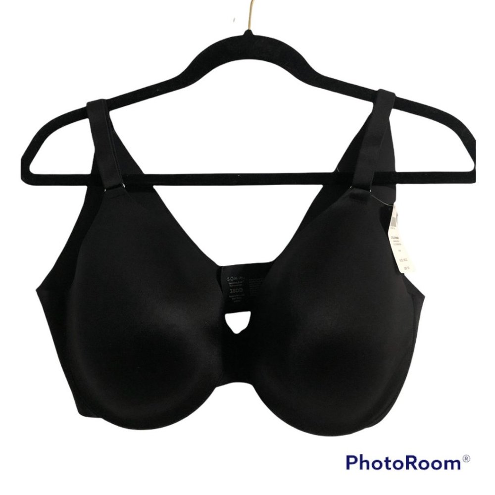 SOMA NWT Wired Black Vanishing Back Full Coverage Bra sz. 38DD